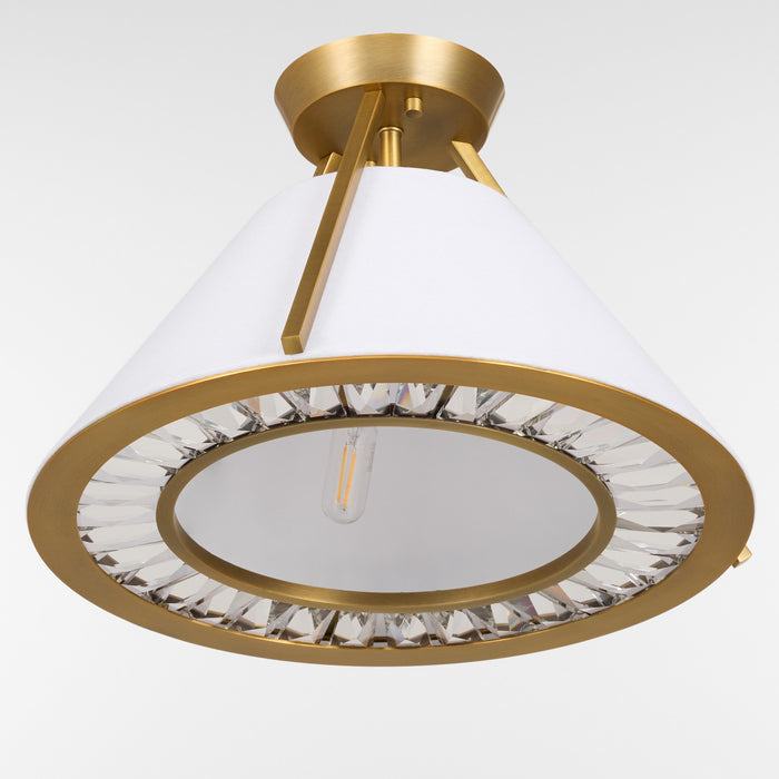Quorum - 2382-3-47 - Three Light Semi-Flush Mount - Gorham - Brushed Brass