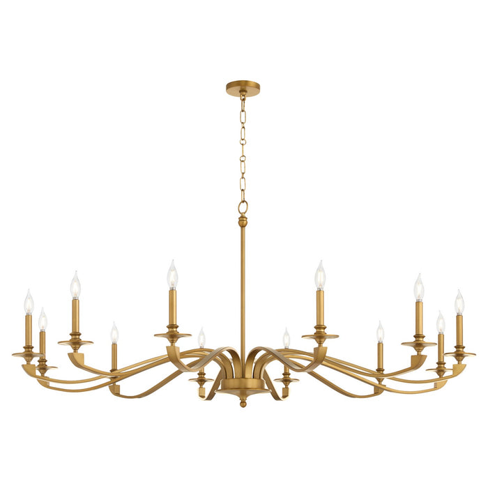 Quorum - 6240-12-47 - 12 Light Chandelier - Chantelle - Brushed Brass