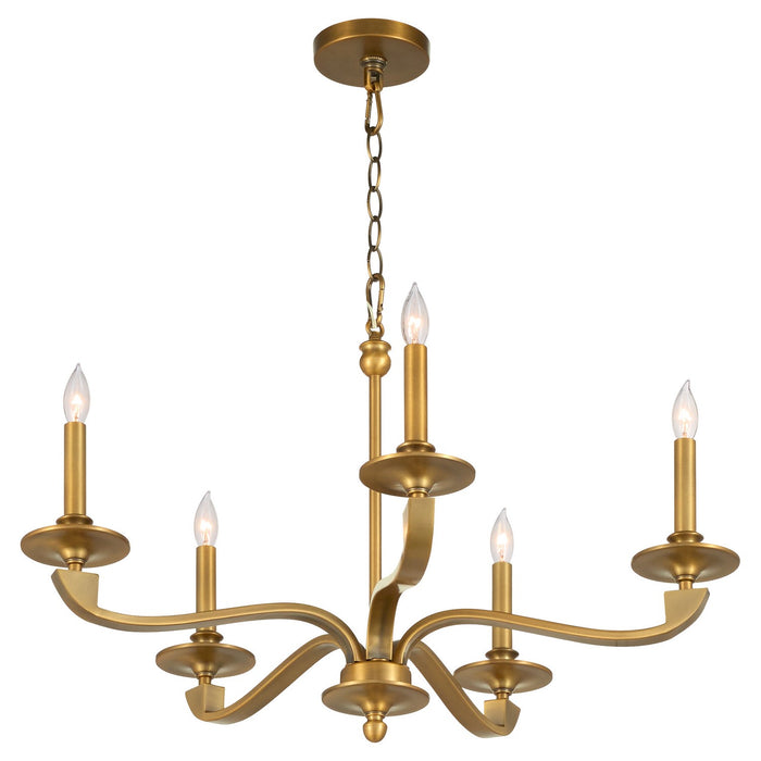 Quorum - 6240-5-47 - Five Light Chandelier - Chantelle - Brushed Brass