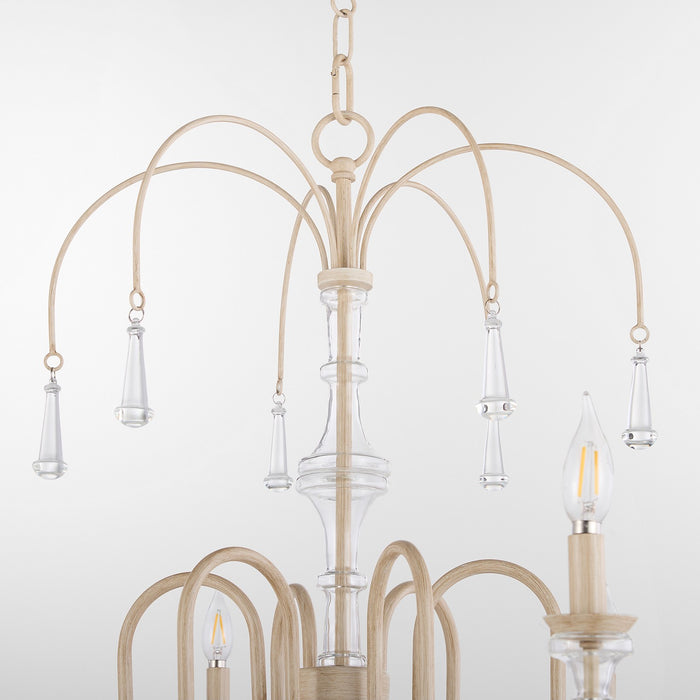 Quorum - 685-6-52 - Six Light Chandelier - Clasica - Washed Oak