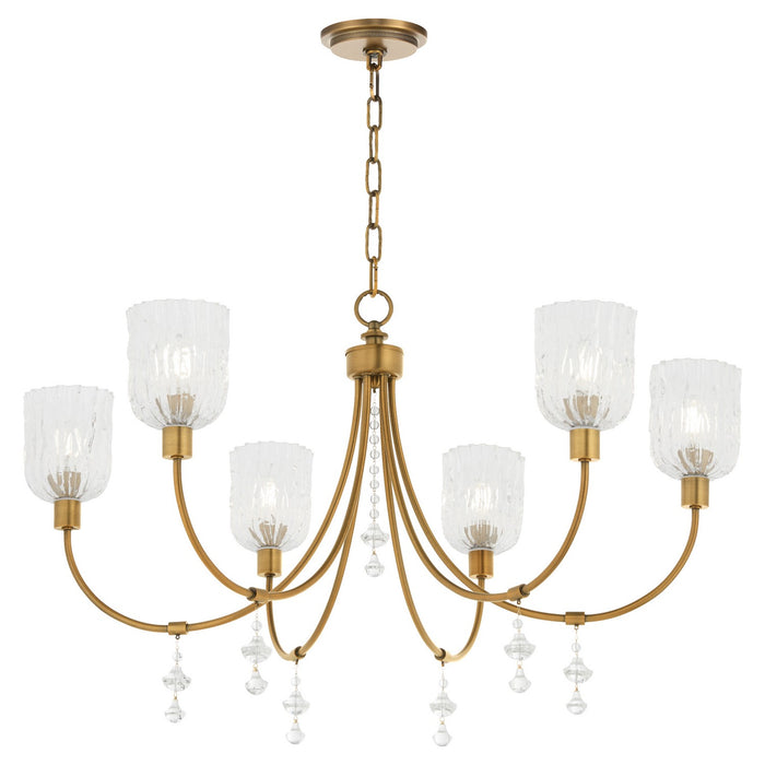 Quorum - 693-6-47 - Six Light Chandelier - Meriam - Brushed Brass