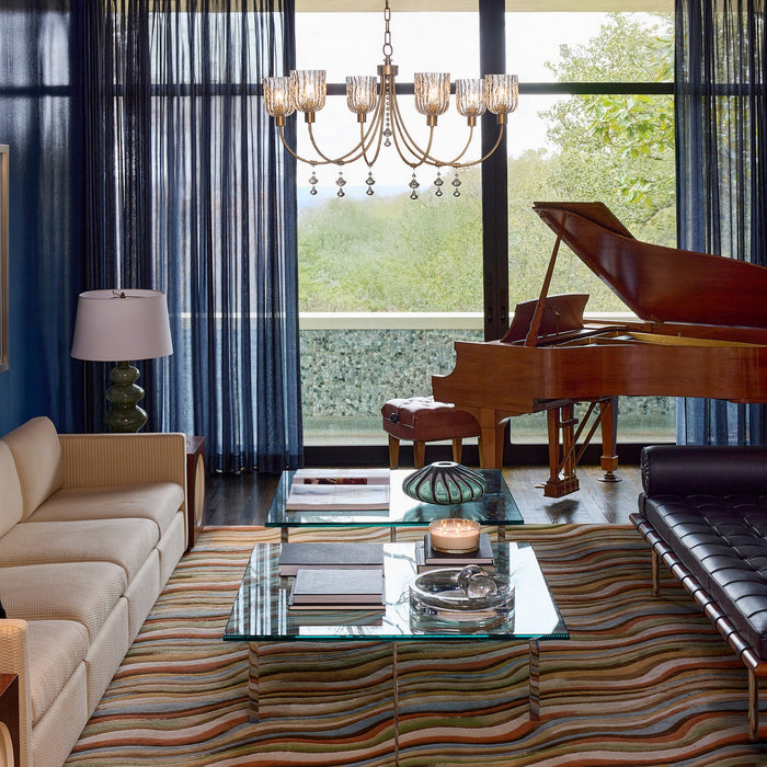 Quorum - 693-6-47 - Six Light Chandelier - Meriam - Brushed Brass