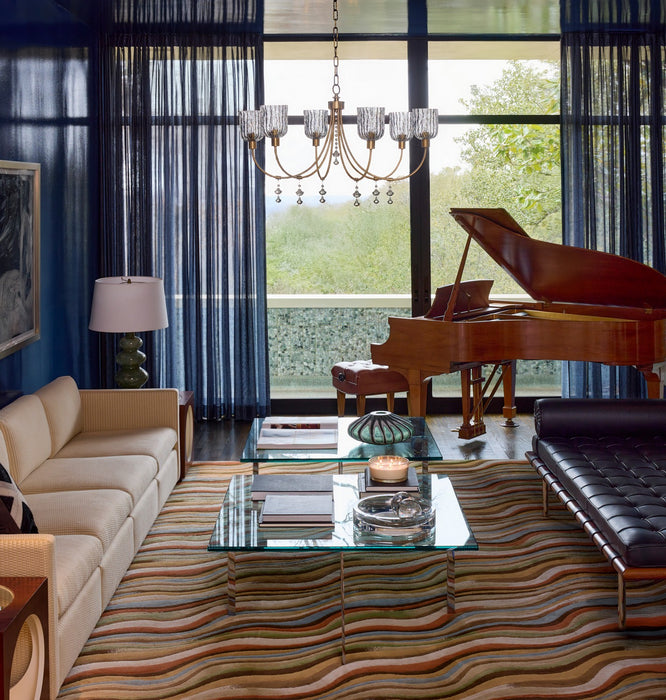 Quorum - 693-6-47 - Six Light Chandelier - Meriam - Brushed Brass