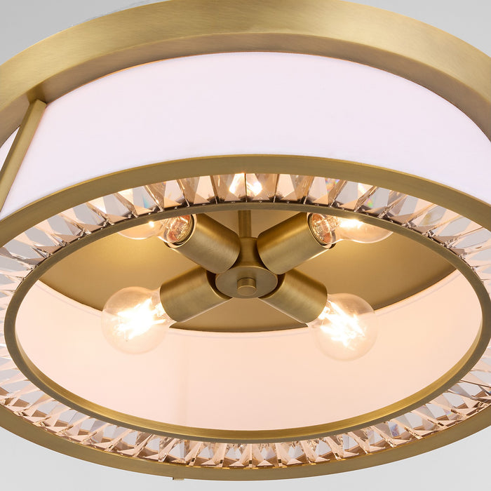Quorum - 3382-4-47 - Four Light Flush Mount - Gorham - Brushed Brass