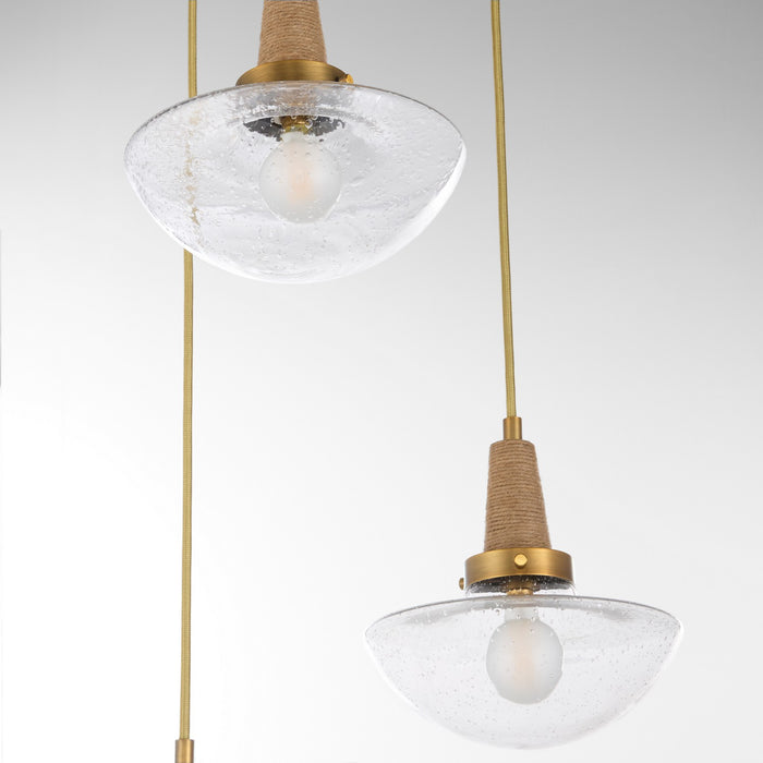 Quorum - 692-3-47 - Three Light Pendant - Stockport - Brushed Brass