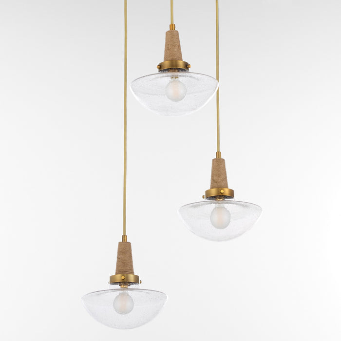 Quorum - 692-3-47 - Three Light Pendant - Stockport - Brushed Brass
