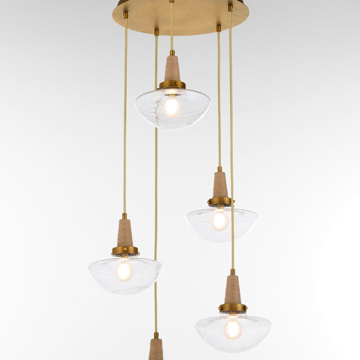 Quorum - 692-5-47 - Five Light Pendant - Stockport - Brushed Brass