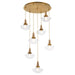 Quorum - 692-7-47 - Seven Light Pendant - Stockport - Brushed Brass