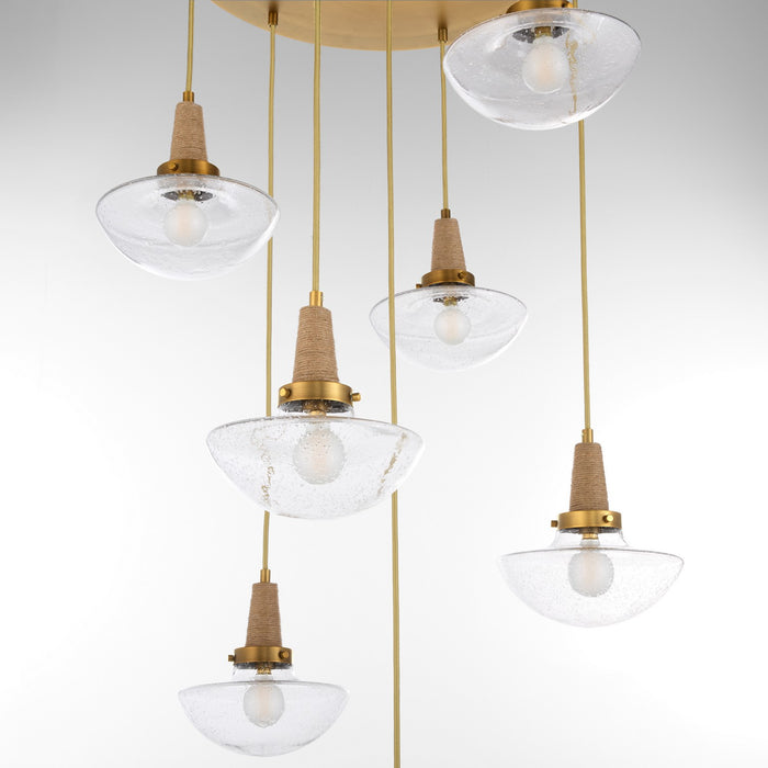 Quorum - 692-7-47 - Seven Light Pendant - Stockport - Brushed Brass