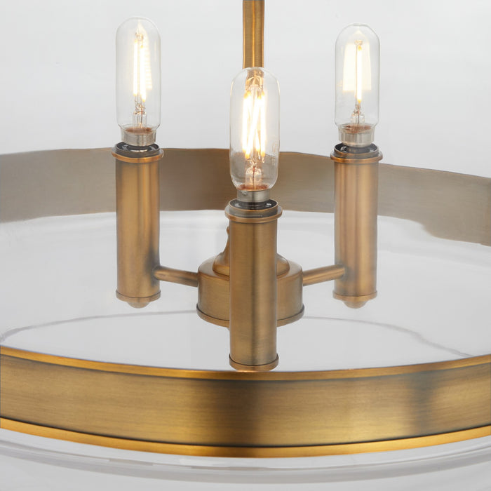 Quorum - 8002-3-47 - Three Light Pendant - Tilbrook - Brushed Brass