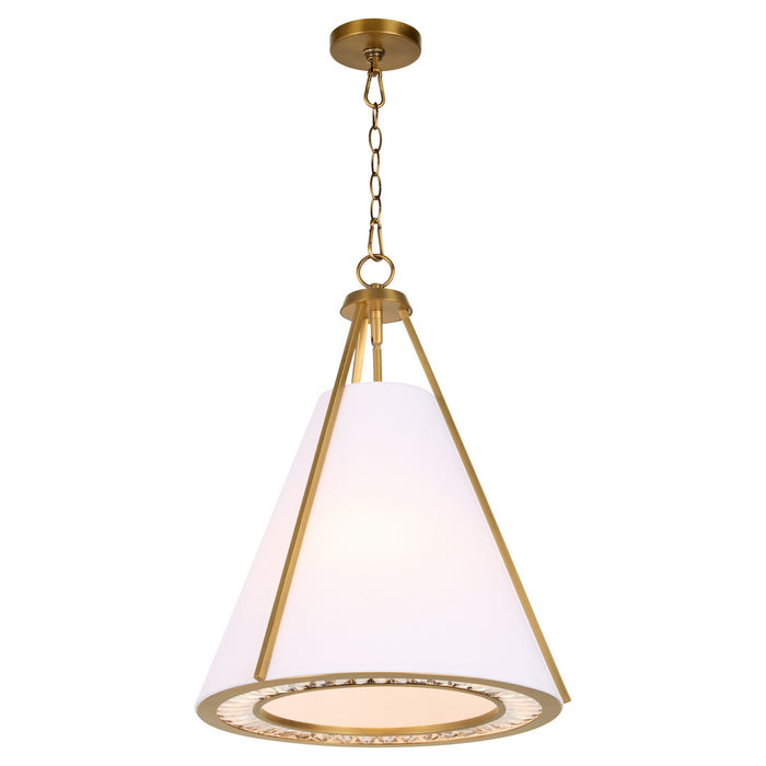 Quorum - 8382-3-47 - Three Light Pendant - Gorham - Brushed Brass