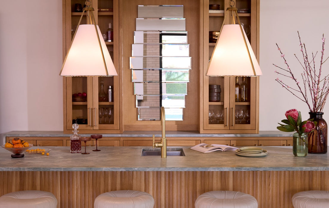 Quorum - 8382-3-47 - Three Light Pendant - Gorham - Brushed Brass