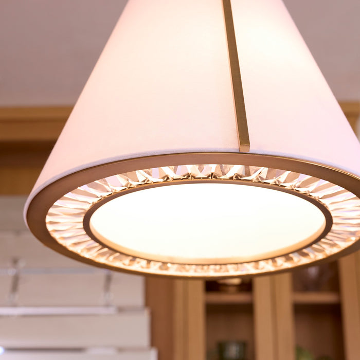 Quorum - 8382-3-47 - Three Light Pendant - Gorham - Brushed Brass