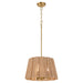 Quorum - 851-3-47 - Three Light Pendant - Anton - Brushed Brass