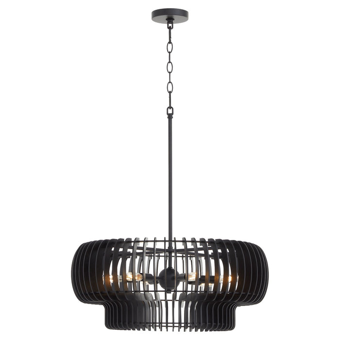Quorum - 8905-6-59 - Six Light Pendant - Harrelson - Matte Black