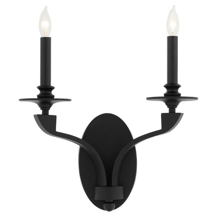 Quorum - 5240-2-59 - Two Light Wall Mount - Chantelle - Matte Black
