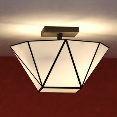 Vaxcel - C0330 - Two Light Semi-Flush Mount - Burnett - Matte Black