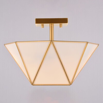 Vaxcel - C0331 - Two Light Semi-Flush Mount - Burnett - Muted Brass