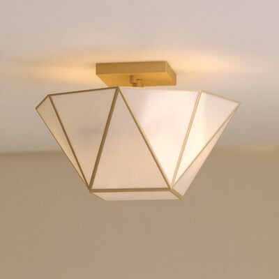 Vaxcel - C0331 - Two Light Semi-Flush Mount - Burnett - Muted Brass
