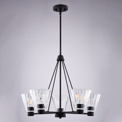 Vaxcel - H0309 - Five Light Chandelier - Dalton - Matte Black