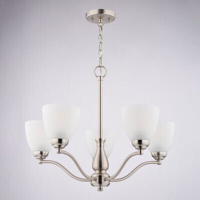 Vaxcel - H0312 - Five Light Chandelier - Bellwood - Satin Nickel