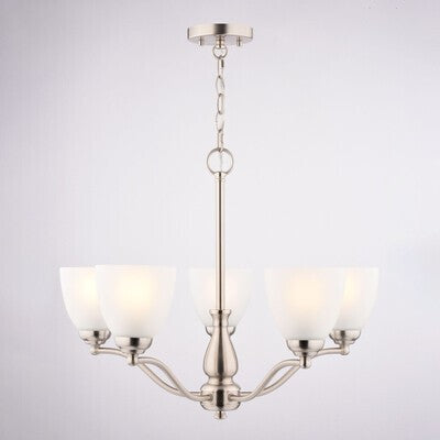 Vaxcel - H0312 - Five Light Chandelier - Bellwood - Satin Nickel