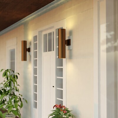 Vaxcel - T0789 - Two Light Outdoor Wall Mount - Chiasso - Warm Brass