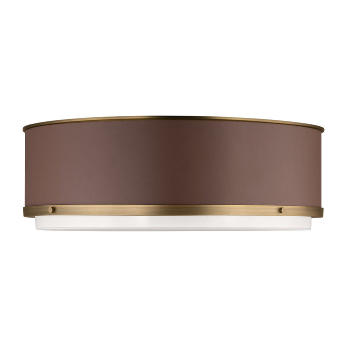 Visual Comfort Studio - LF1053TWB - Three Light Flush Mount - Marlow - Time Worn Brass