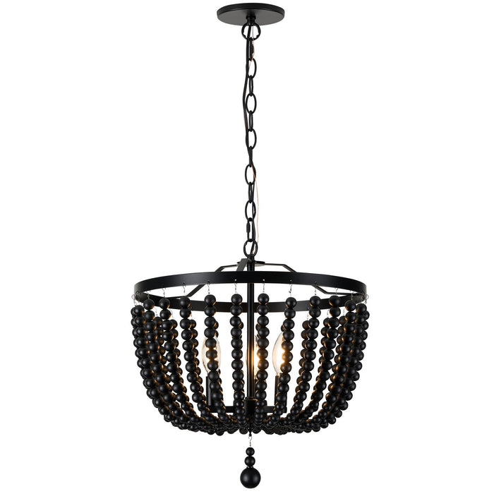 Dainolite Ltd - BGT-163P-MB - Three Light Pendant - Bridget - Matte Black