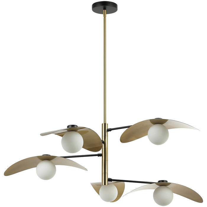 Dainolite Ltd - CBL-405C-AGB-MB - Five Light Chandelier - Christobel - Aged Brass & Matte Black