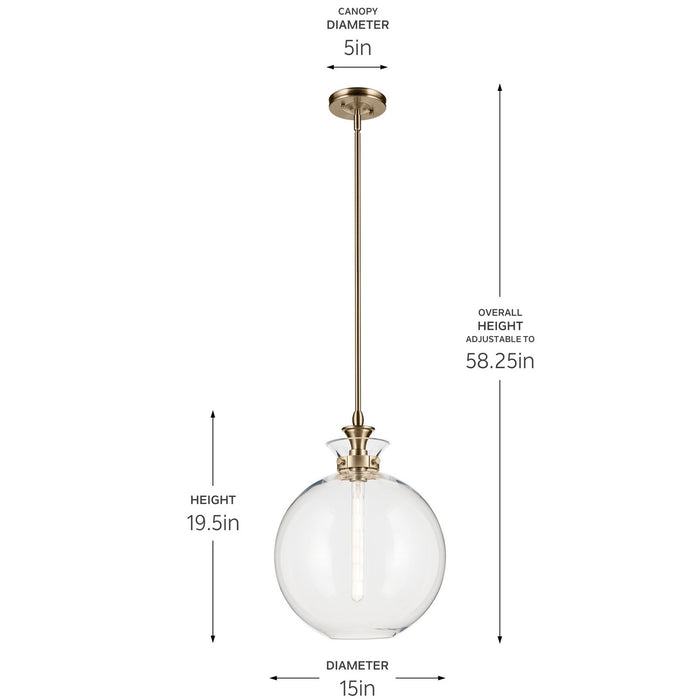 Kichler - 52779CPZCLR - One Light Pendant - Laria - Champagne Bronze