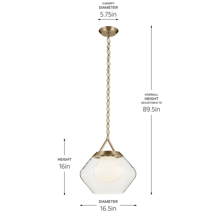 Kichler - 52783CPZ - One Light Pendant - Nella - Champagne Bronze