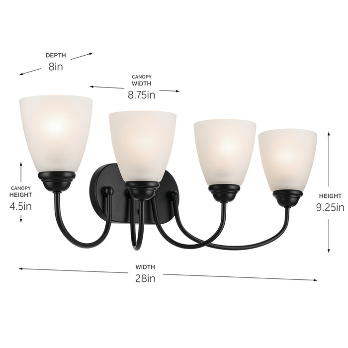 Kichler - 45640BK - Four Light Bath - Jolie - Black