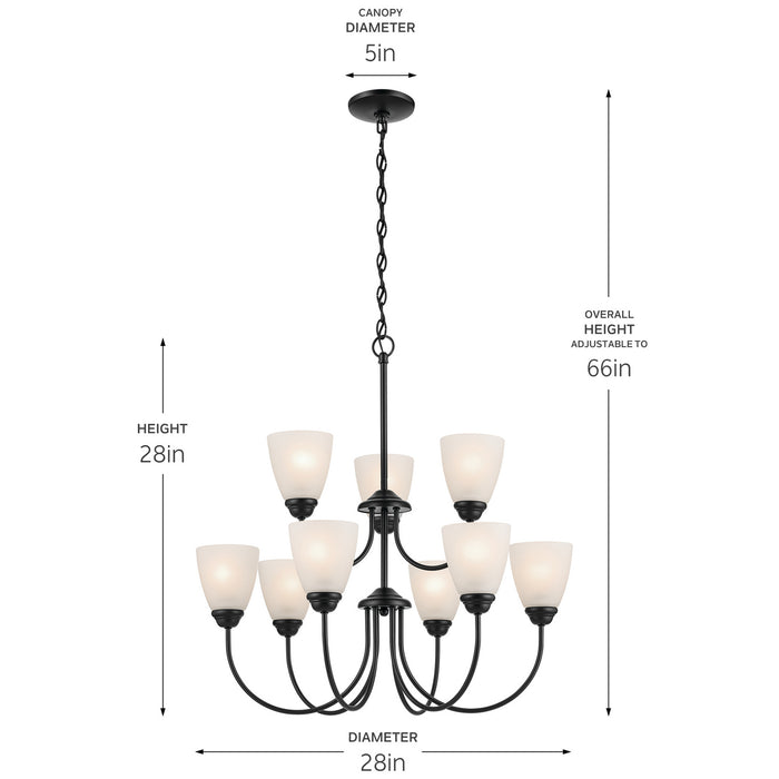 Kichler - 43639BK - Nine Light Chandelier - Jolie - Black