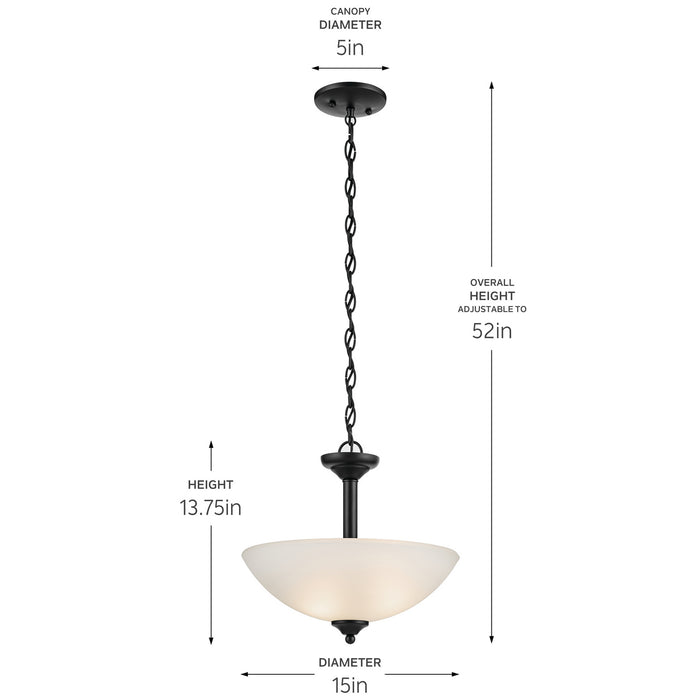 Kichler - 43641BK - Two Light Pendant/Semi Flush - Jolie - Black