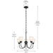 Kichler - 43638BK - Five Light Chandelier - Jolie - Black