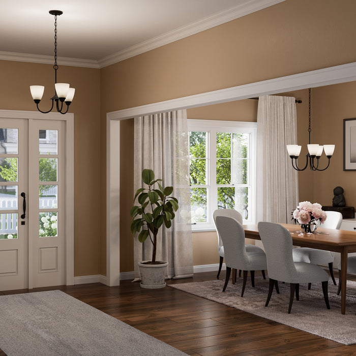 Kichler - 43638BK - Five Light Chandelier - Jolie - Black