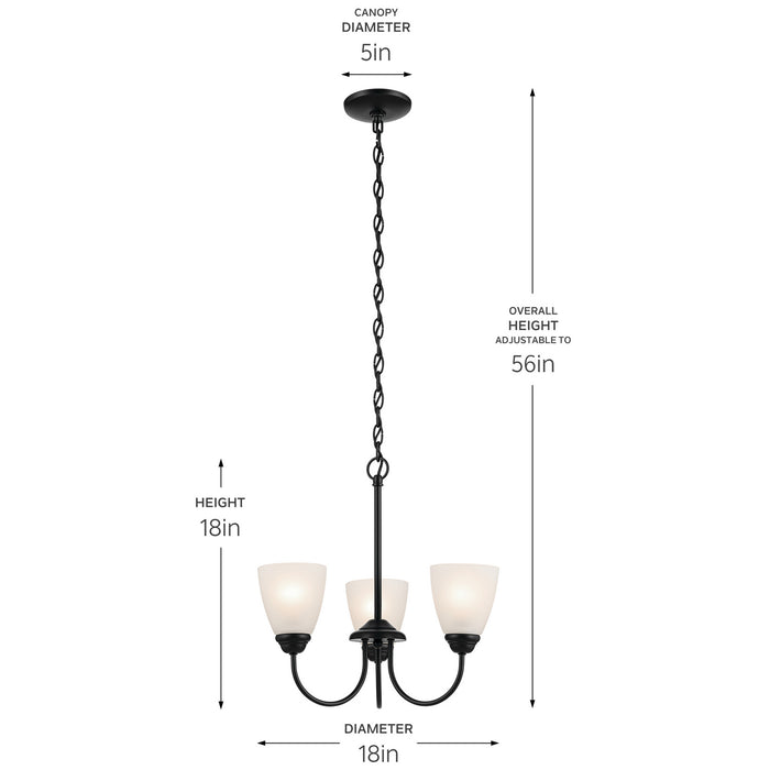 Kichler - 43637BK - Three Light Mini Chandelier - Jolie - Black