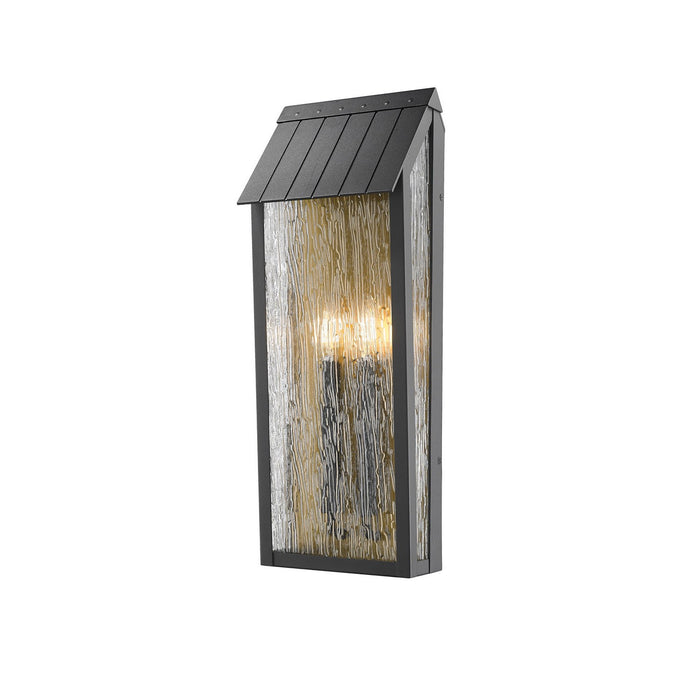 Artcraft - AC8058BK - Two Light Outdoor Wall Sconce - Point - Black, Brass