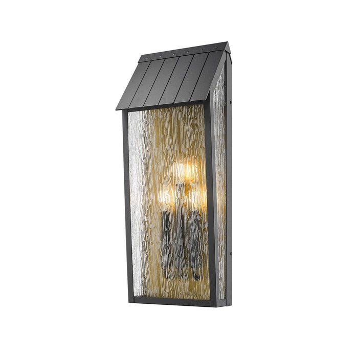 Artcraft - AC8059BK - Two Light Outdoor Wall Sconce - Point - Black, Brass