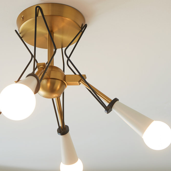 Visual Comfort Studio - EF1044MBKBBS - Semi-Flush Mts. - Multi-Port/Cluster - Online Exclusive-Piro