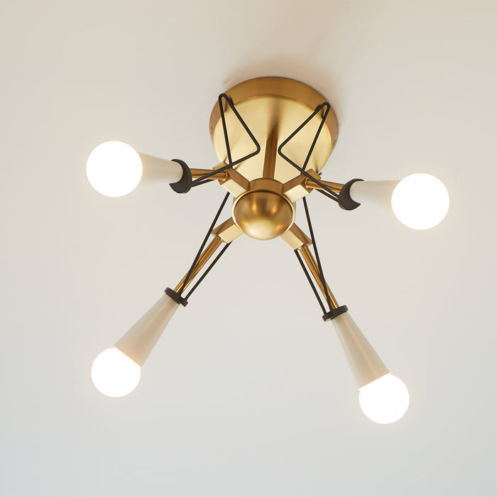 Visual Comfort Studio - EF1044MBKBBS - Semi-Flush Mts. - Multi-Port/Cluster - Online Exclusive-Piro