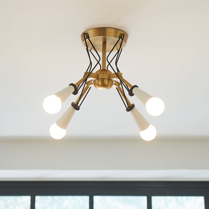 Visual Comfort Studio - EF1044MBKBBS - Semi-Flush Mts. - Multi-Port/Cluster - Online Exclusive-Piro