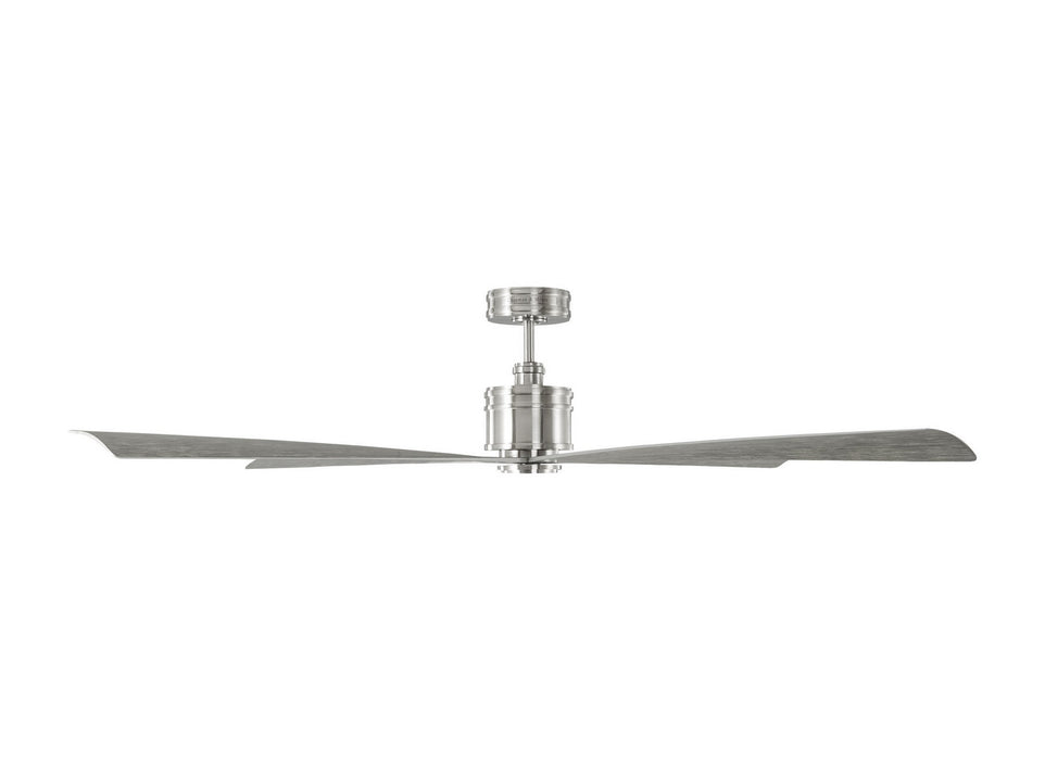 Visual Comfort Fan - 4LNCR72BS - 72"Ceiling Fan - Launceton 72 - Brushed Steel