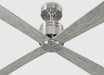 Visual Comfort Fan - 4LNCR72BS - 72"Ceiling Fan - Launceton 72 - Brushed Steel