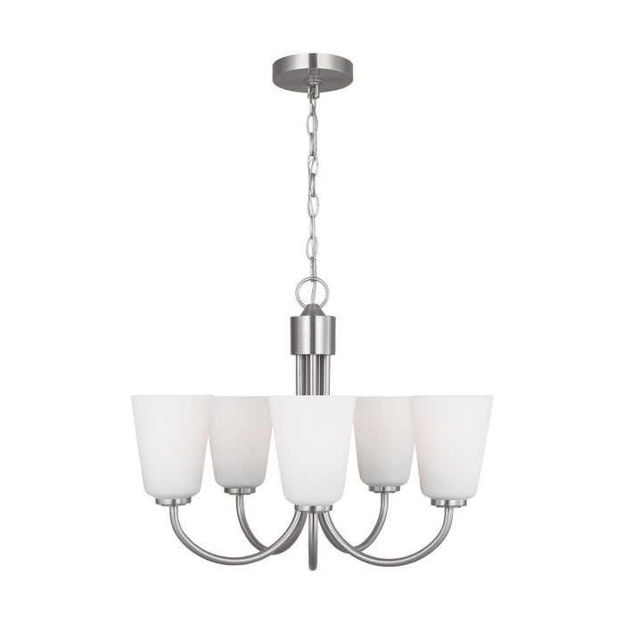 Generation Lighting - GLC1115BS - Five Light Chandelier - Miles - Brushed Nickel