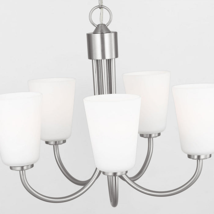 Generation Lighting - GLC1115BS - Five Light Chandelier - Miles - Brushed Nickel