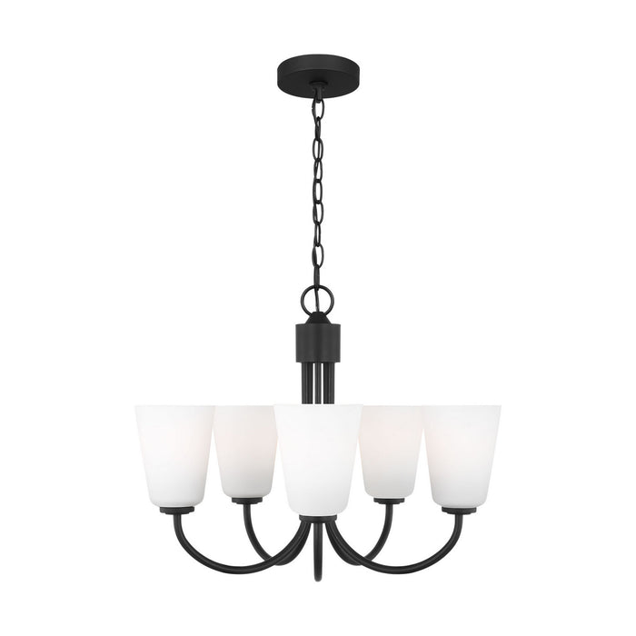 Generation Lighting - GLC1115MBK - Five Light Chandelier - Miles - Midnight Black