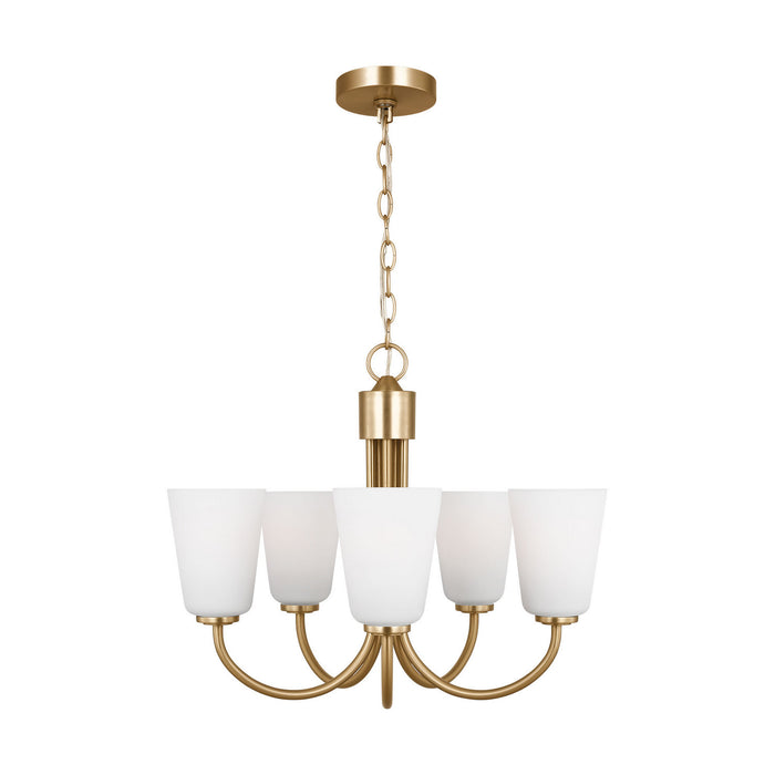 Generation Lighting - GLC1115SB - Five Light Chandelier - Miles - Satin Brass