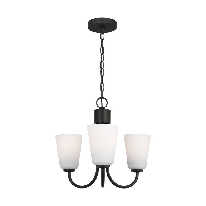 Generation Lighting - GLC1123MBK - Three Light Chandelier - Miles - Midnight Black